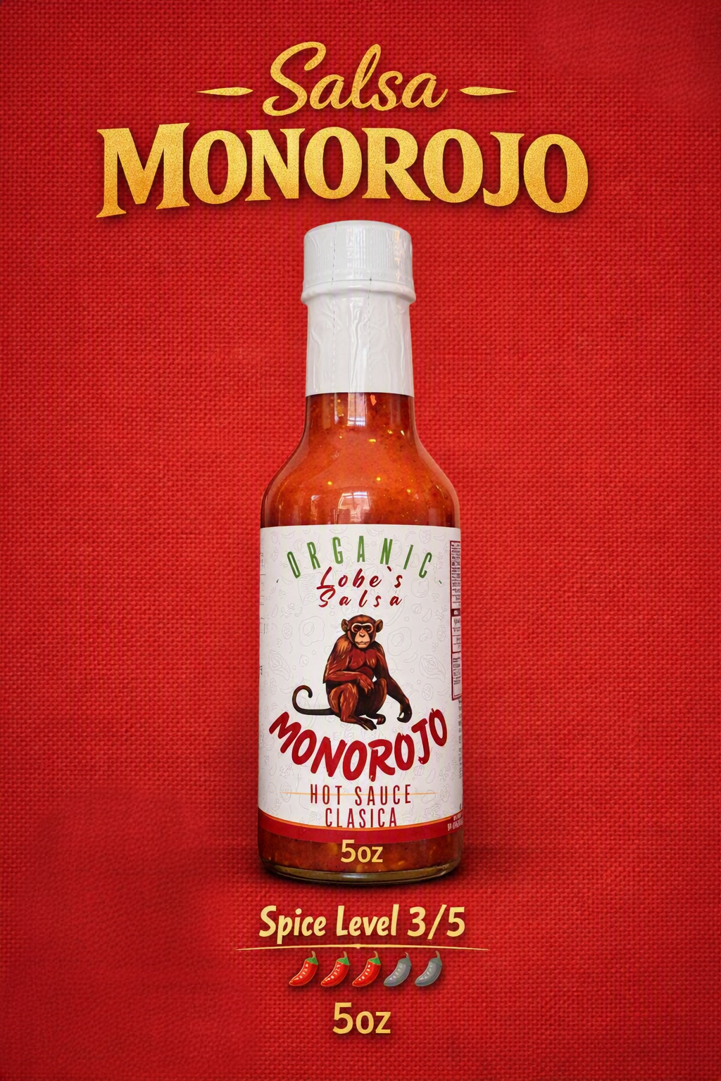 MONOROJO – Salsa Picante Orgánica 5oz